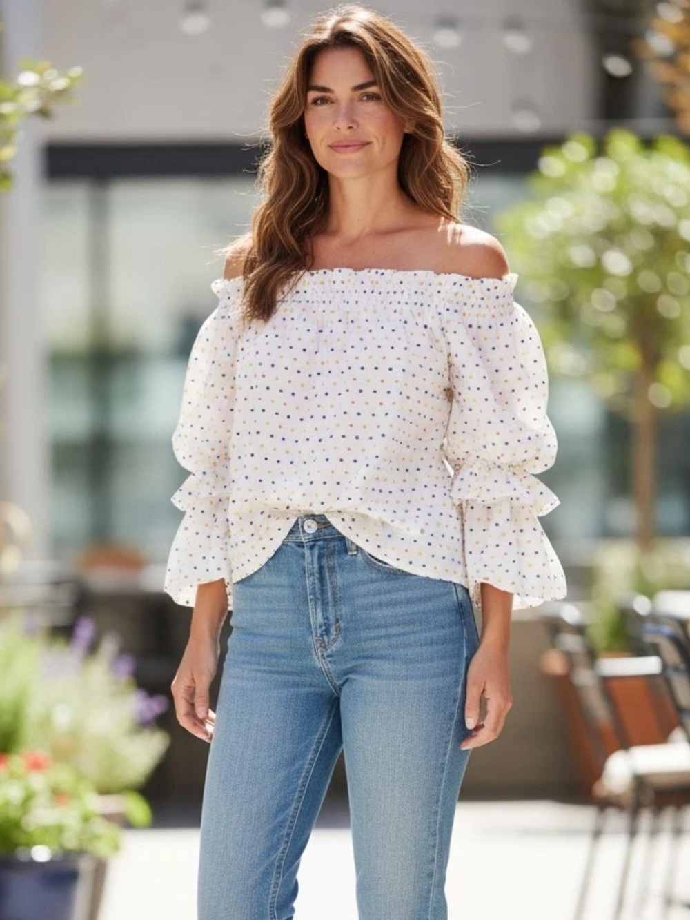 Caroline Constas Off the Shoulder Top